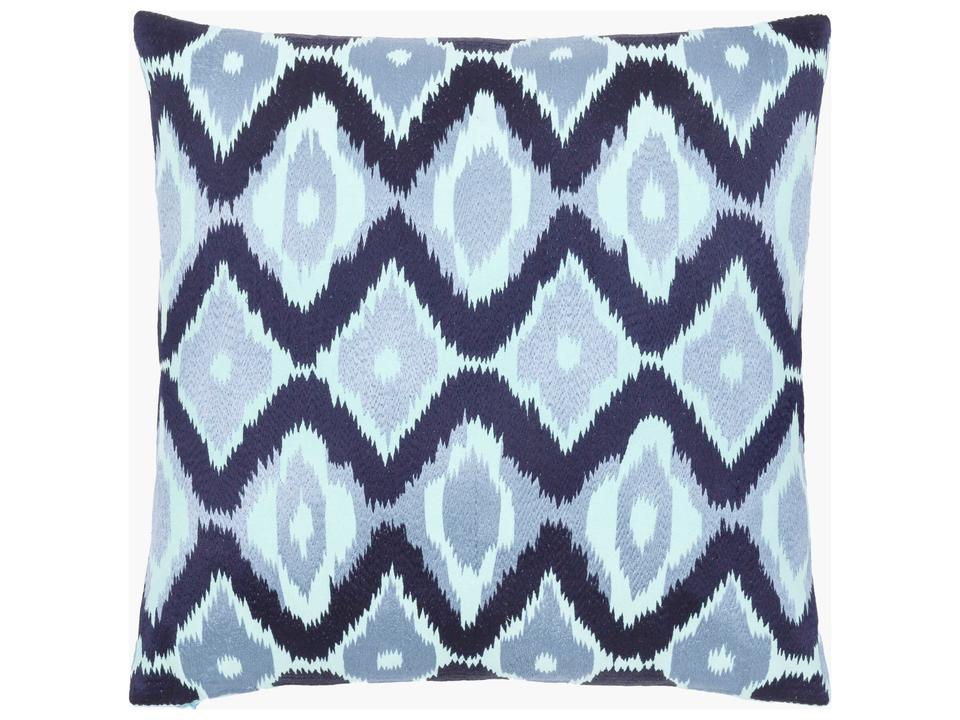 Ikat Luxe Accent Pillow with Pale Blue Ikat Pattern