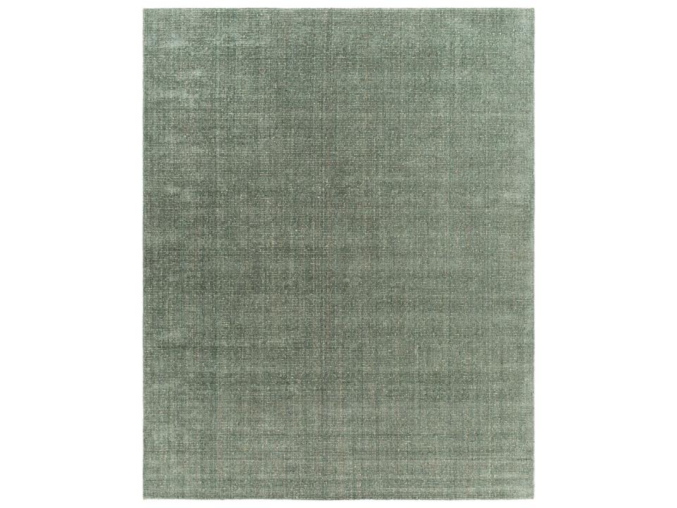 Iman Hand-Knotted Area Rug Seafoam Viscose and Wool
