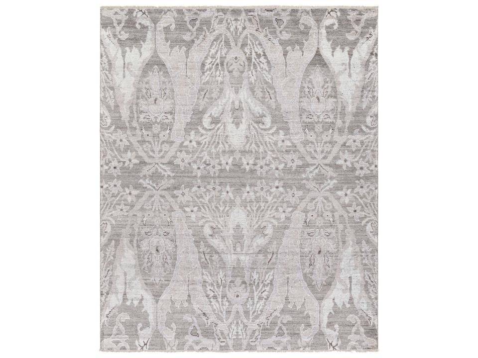 Kushal Hand Knotted Wool and Viscose Area Rug with Fringe