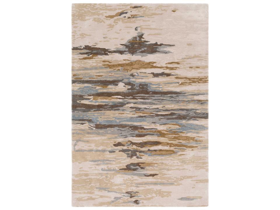 Kavita Collection Hand Tufted Wool and Viscose Area Rug in Light Beige Gray
