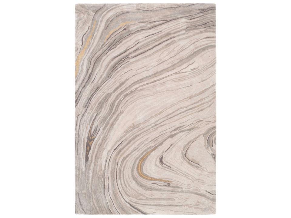 Kavita Hand Tufted Modern Area Rug in Light Gray and Ivory