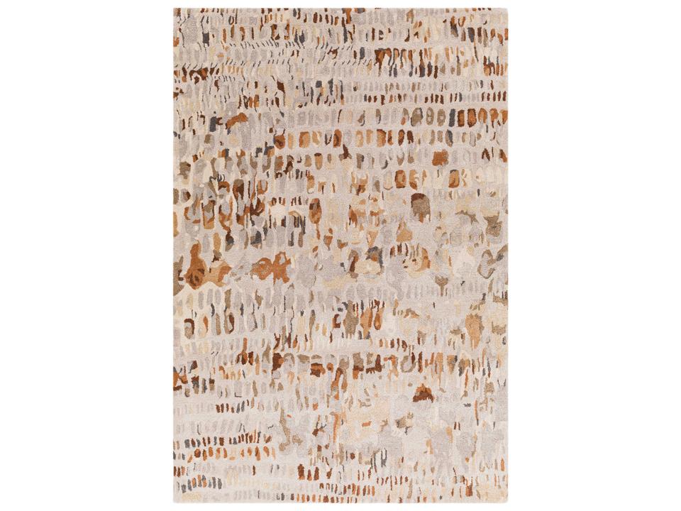 Kavita Hand Tufted Viscose Wool Area Rug in Abstract Earth Tones