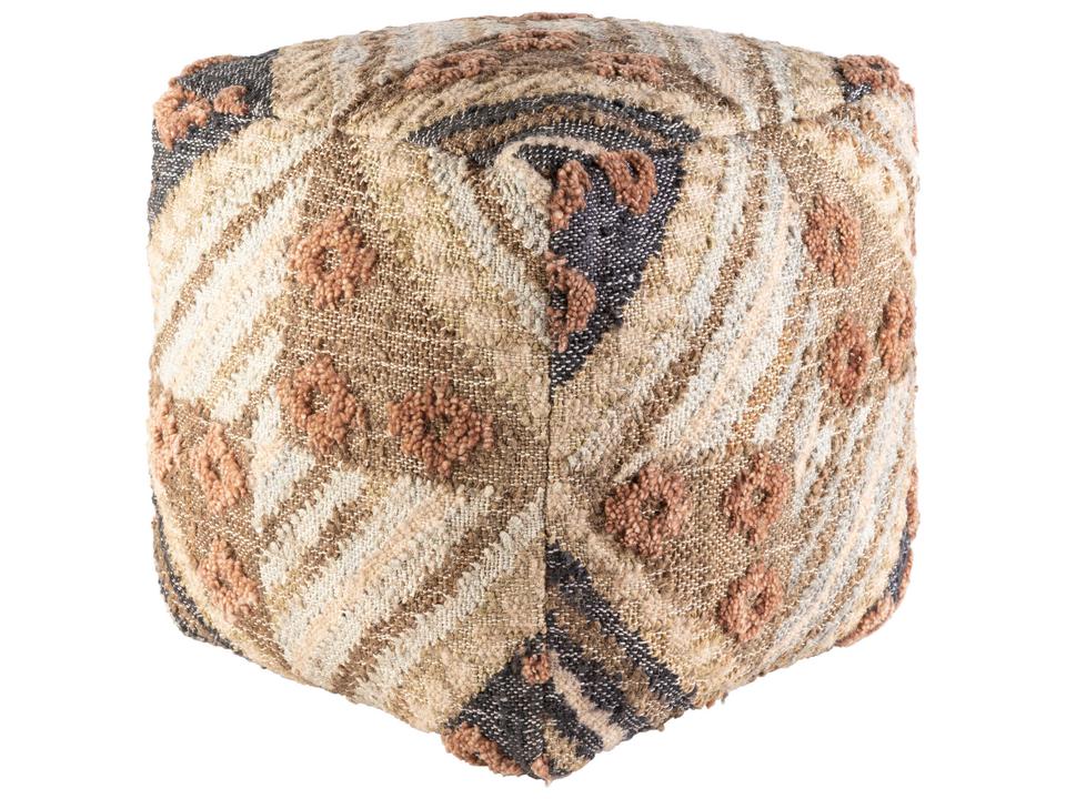 Luanda Hand Woven Jute Wool Cotton Pouf