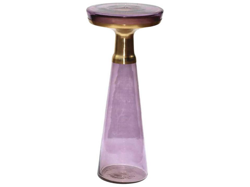 Luzerne Round Glass Violet End Table
