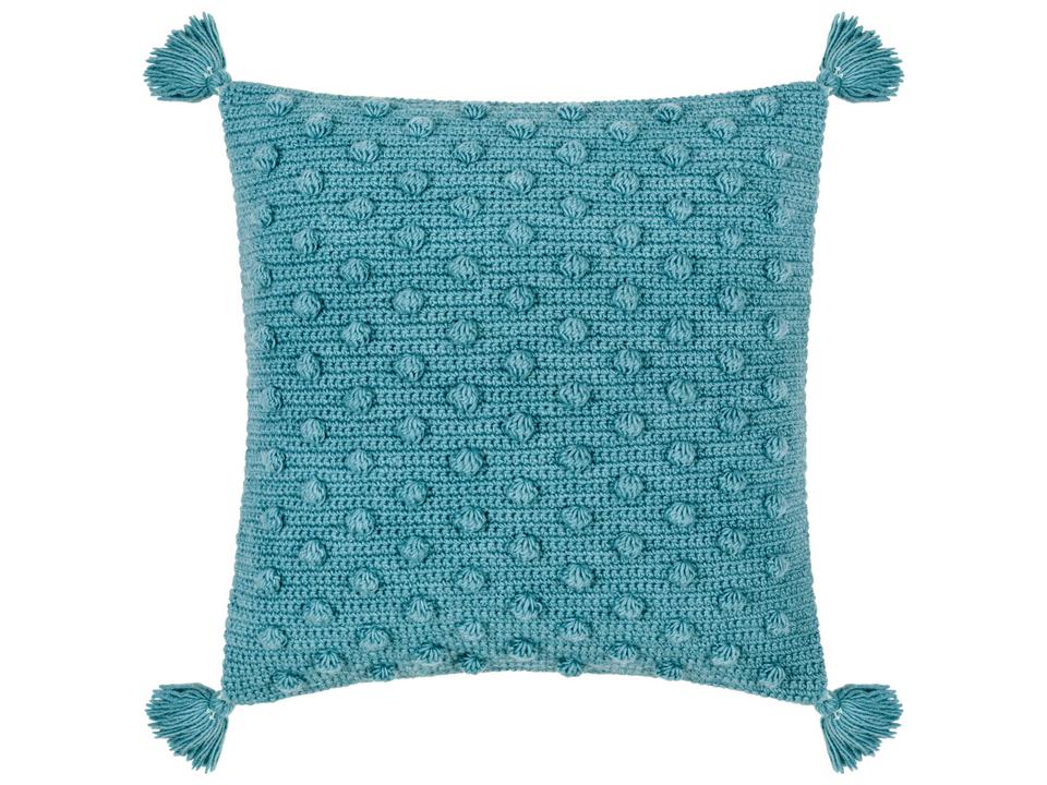 Makrome Crochet Wool Cotton Accent Pillow with Tassels