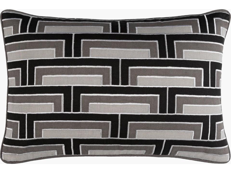 Mod Steps Accent Pillow with Linen and Cotton Blend