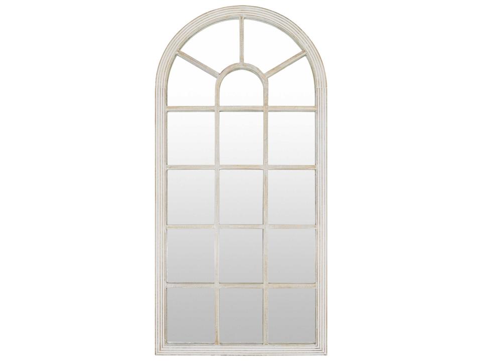 Nahla Arch Top Full Length Mirror in Weathered White Mango Wood