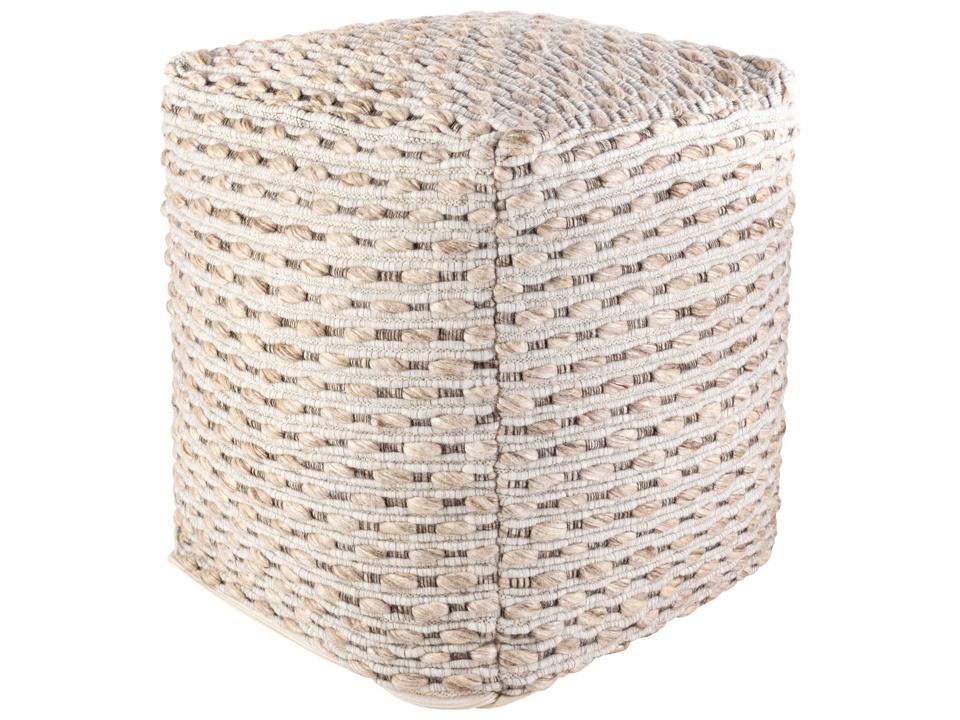 Lanier Light Beige Tan Gray Upholstered Ottoman
