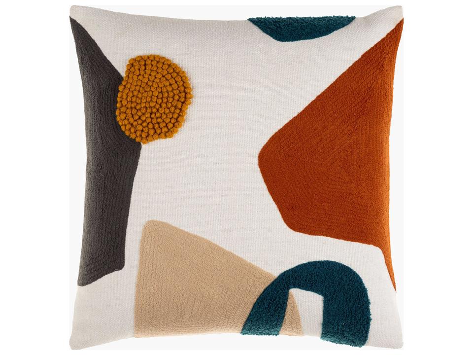 Novel 18x18 Inch Cotton Accent Pillow with Knife Edge