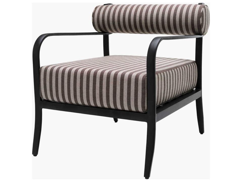 Antibes Aluminum Cushion Lounge Chair in Black