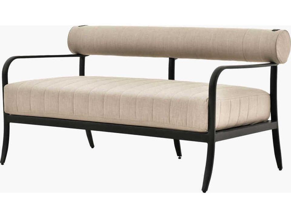 Antibes Black Aluminum Sunbrella Cushion Loveseat