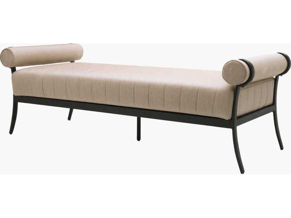 Antibes 71-Inch Black Aluminum Cushion Bench