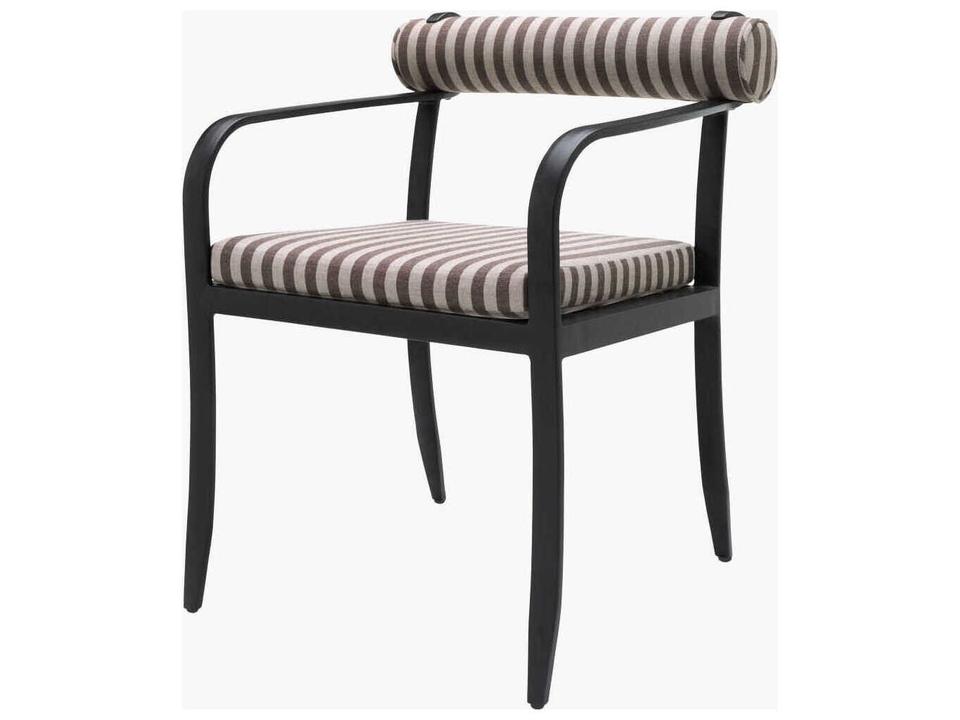 Antibes Aluminum Cushion Dining Chair in Black