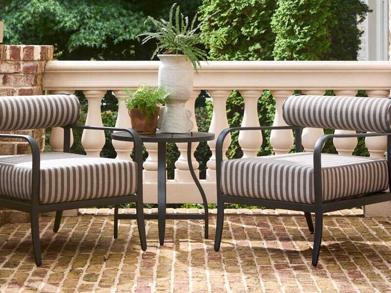 Antibes Powder Coated Black Aluminum Cushion Lounge Set