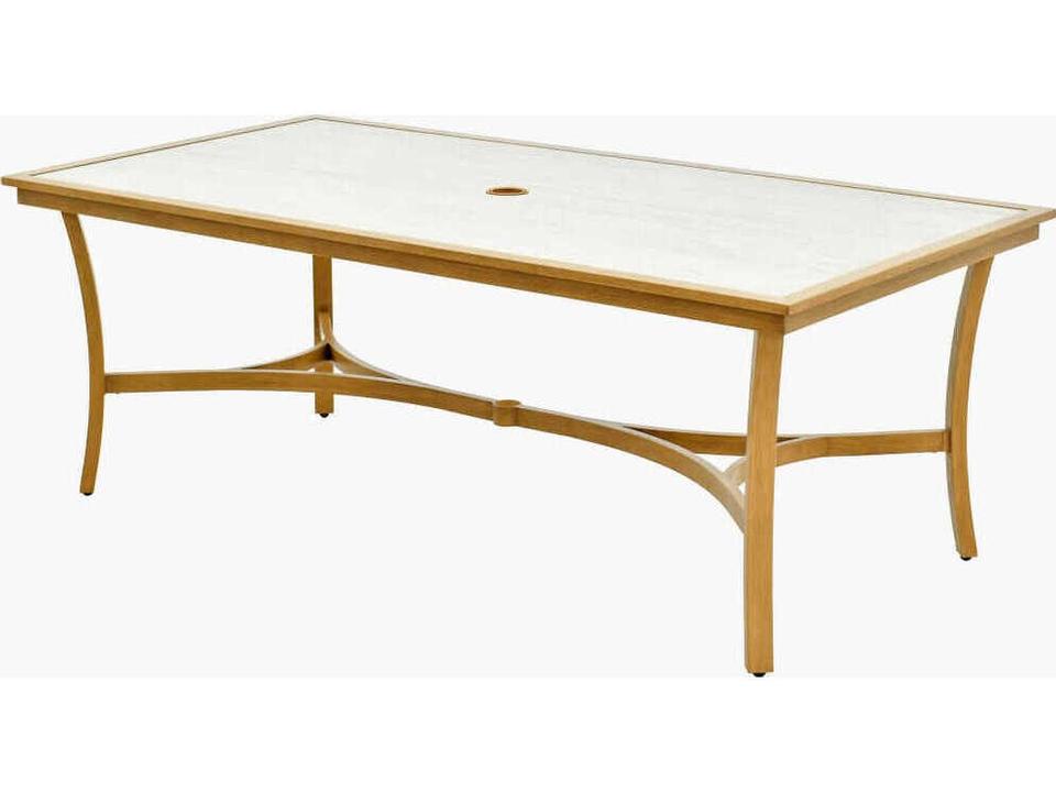 Cape Town Rectangular Dining Table with Beige Matte Stone Top
