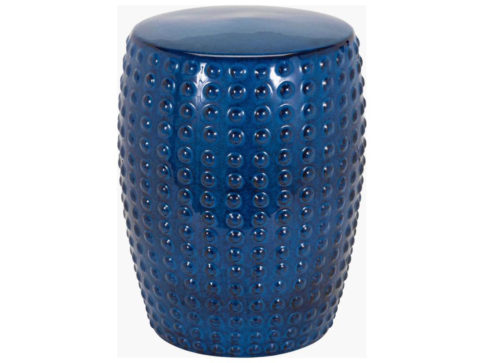 Camdale 17-Inch Glazed Blue Ceramic Round Garden Stool