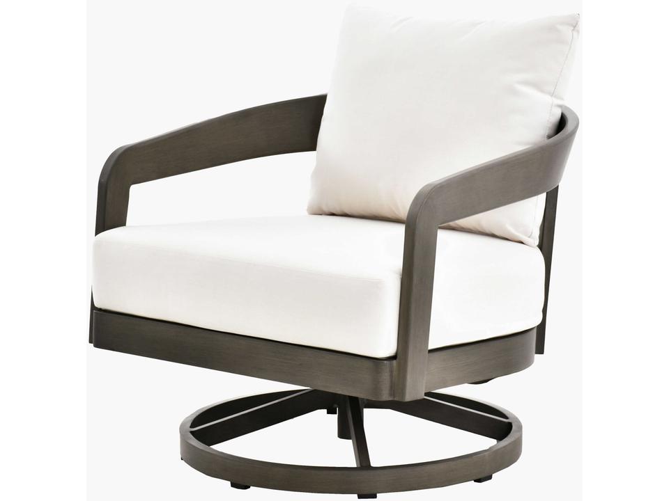 Daniella Hand Painted Gray Aluminum Cushion Lounge Chair