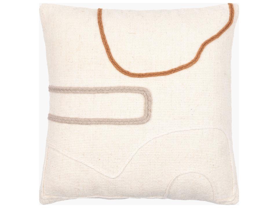 Philip Hand Woven Wool and Cotton Accent Pillow Cream Gray Burnt Orange
