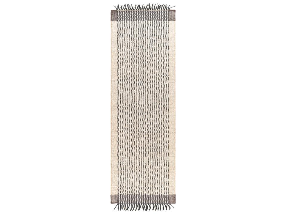 Reliance Hand Woven Wool Runner Rug in Charcoal and Medium Gray