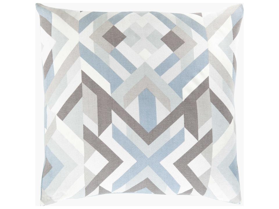 Teori 18-Inch Cotton Accent Pillow in Charcoal White Light Gray