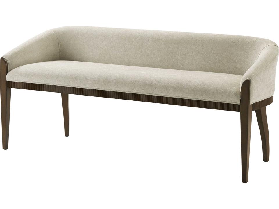 Lido Bench with Tight Back and Reeded Frame in Bistre Finish