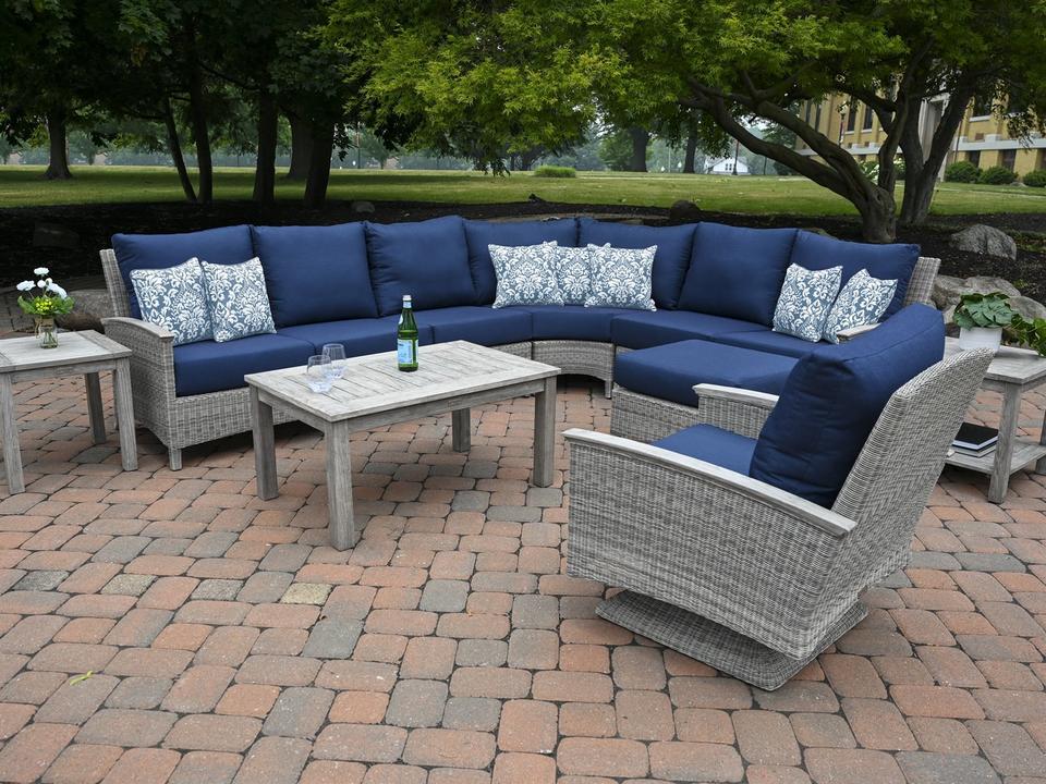 Bella Deep Seating Wicker Sectional Outdoor Patio Lounge Set