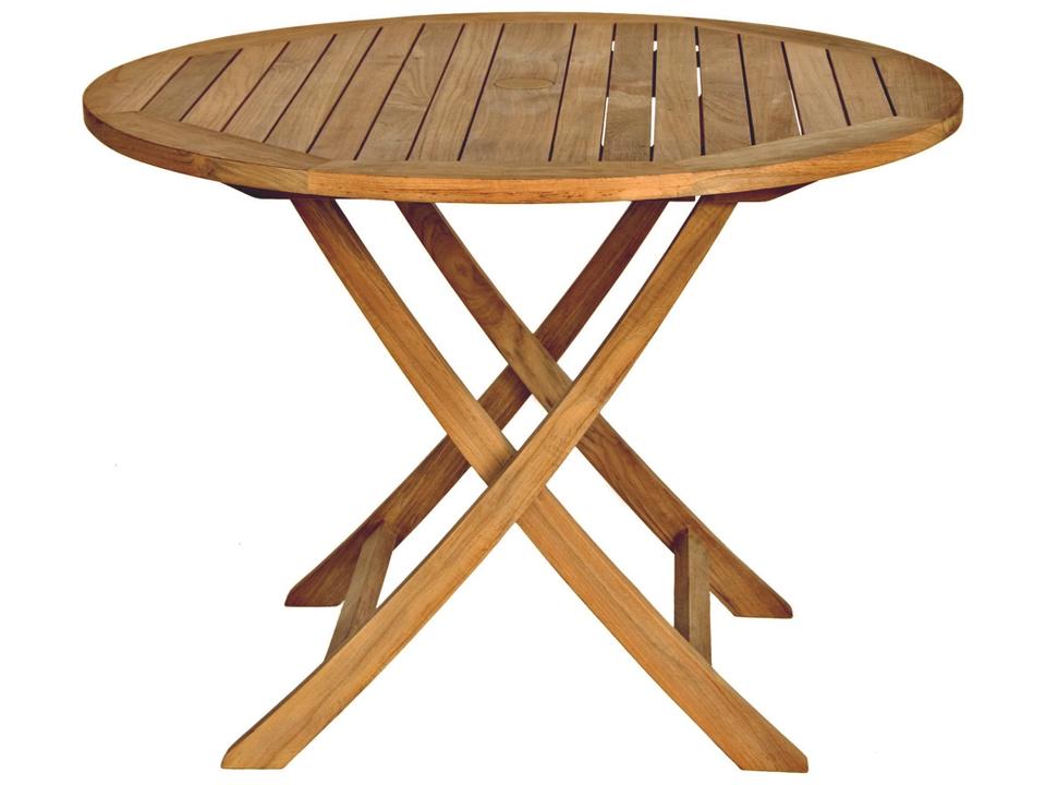 Cambridge 40-Inch Round Folding Teak Dining Table