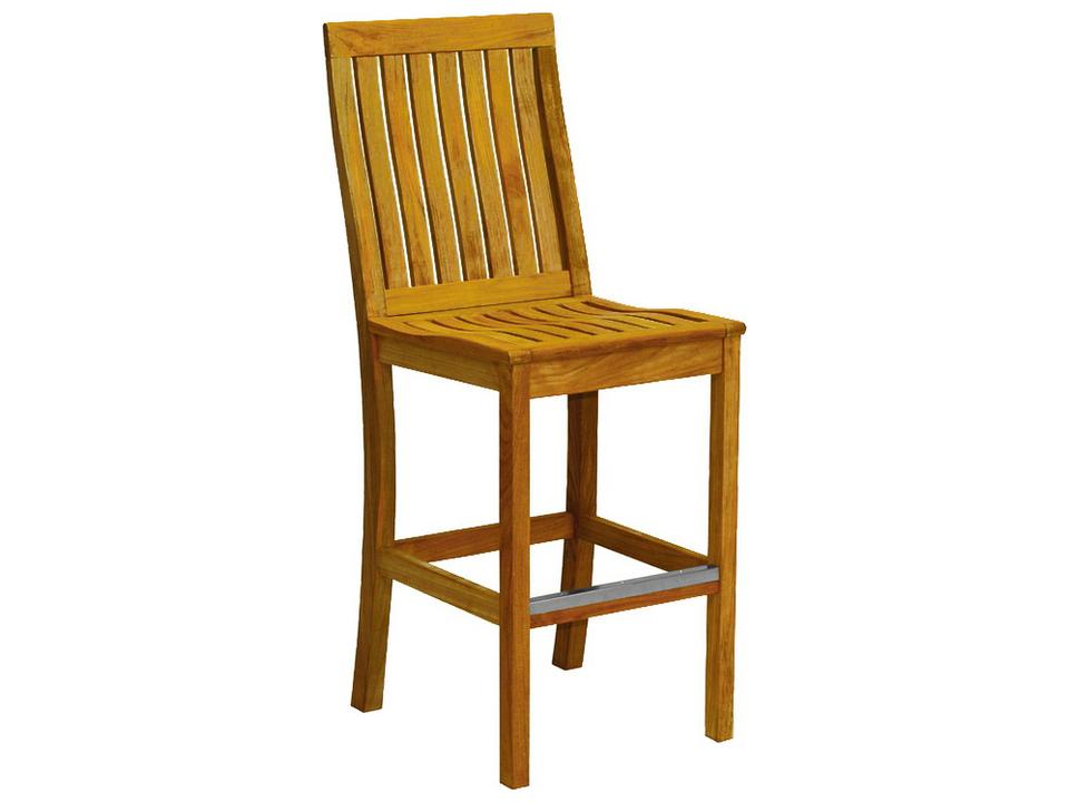 Monterey Teak Outdoor Bar Chair with Lumbar Support