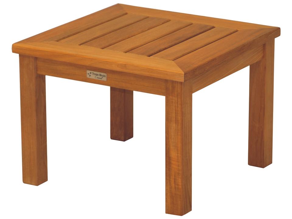 Newport 20-Inch Square Low Teak Side Table in Natural