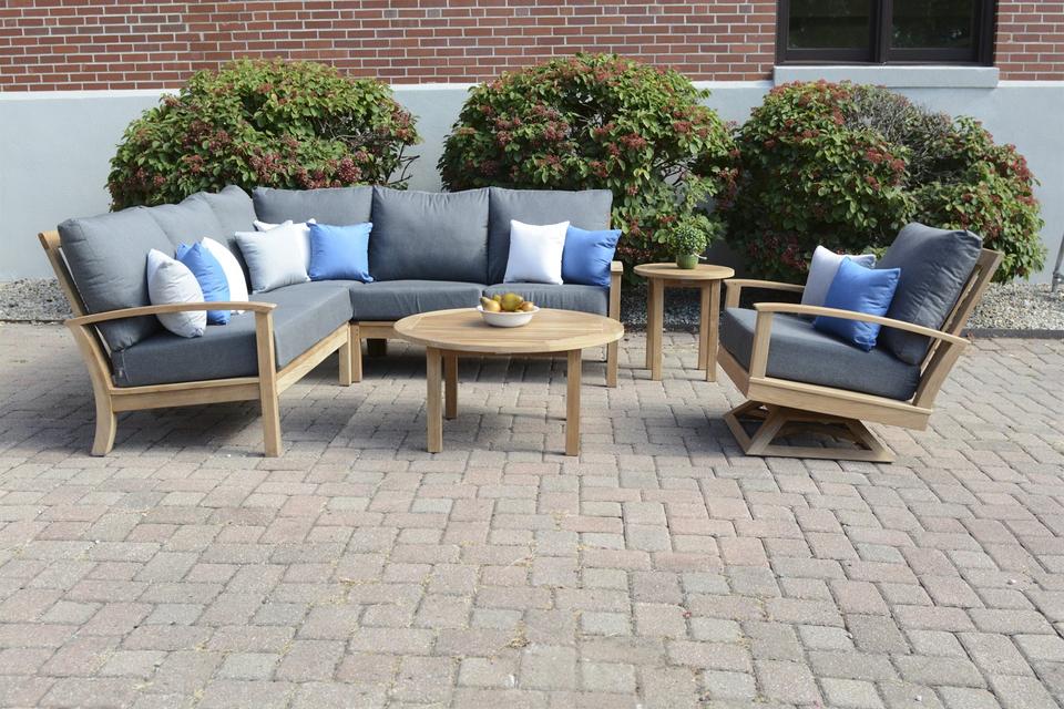St. Lucia Natural Teak Sectional Patio Lounge Set