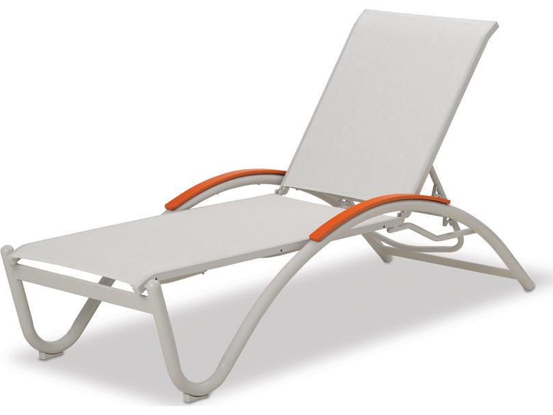 Helios Contract Four-Position Aluminum Sling Chaise Lounge