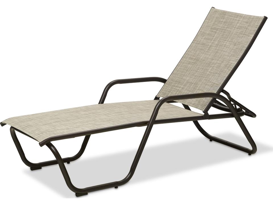 Gardenella Sling Aluminum Four Position Stackable Outdoor Chaise Lounge