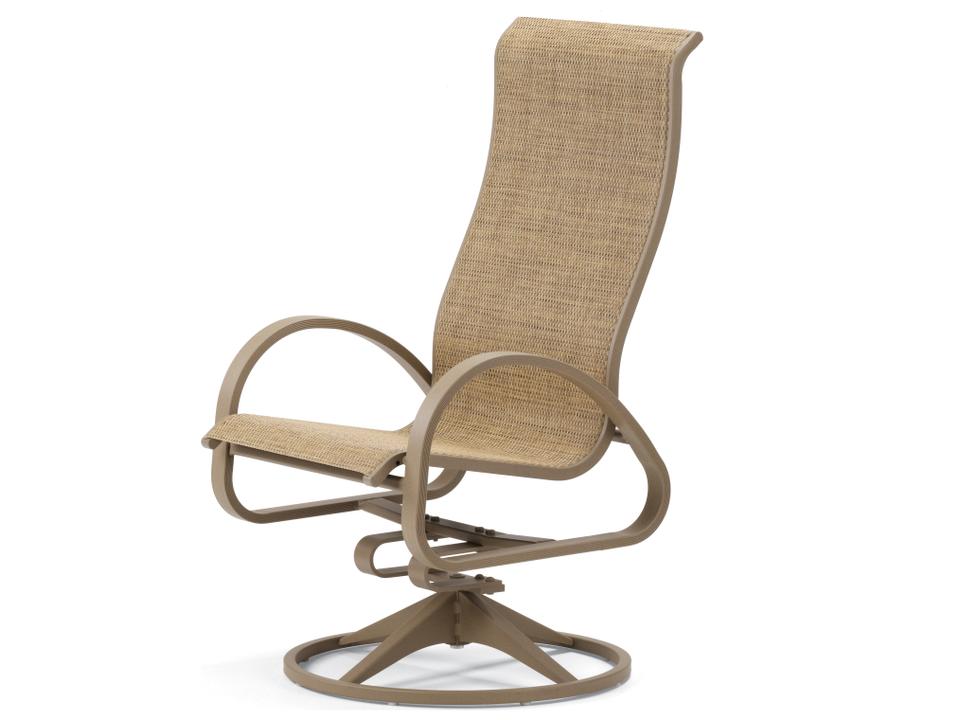 Aruba II Sling Aluminum Supreme Swivel Rocker Outdoor Patio Dining Arm Chair