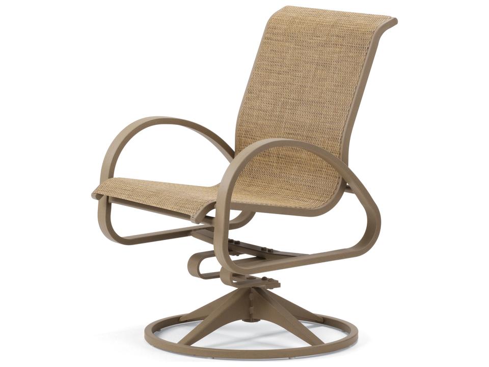 Aruba II Sling Aluminum Swivel Rocker Outdoor Dining Arm Chair