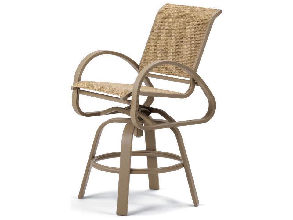 Aruba II Sling Aluminum Swivel Counter Height Stool
