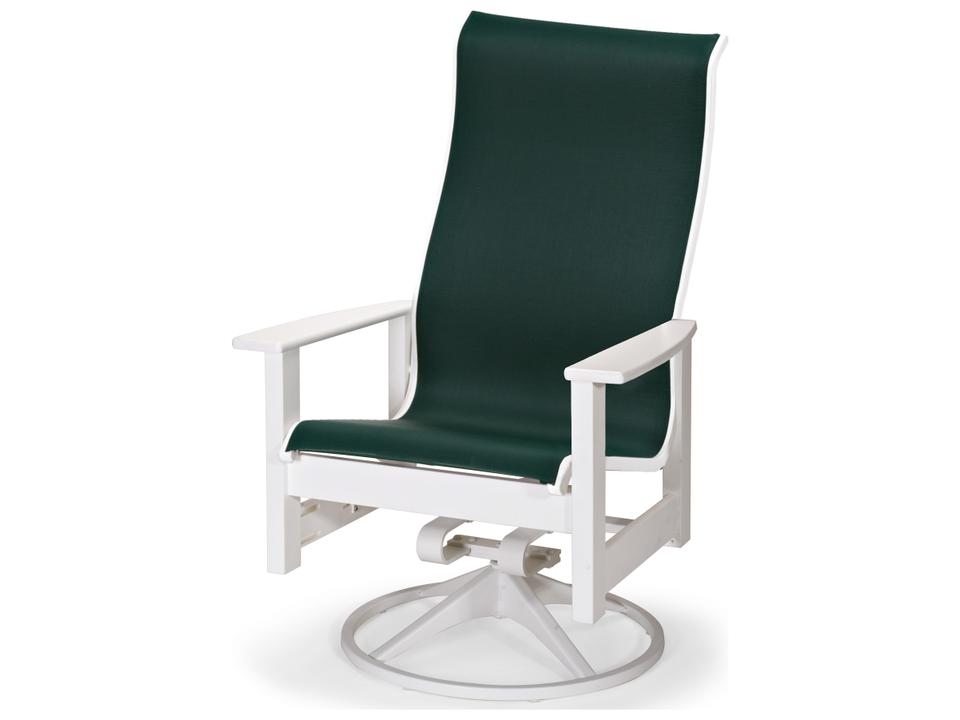 Leeward Marine Grade Polymer Sling Supreme Swivel Rocker Patio Dining Arm Chair