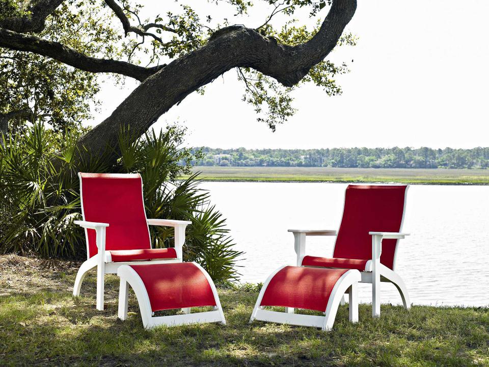 Adirondack Marine Grade Polymer Sling Outdoor Patio Lounge Set