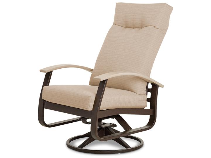 Belle Isle Cushion Aluminum Supreme Swivel Rocker Patio Dining Arm Chair with MGP Arms