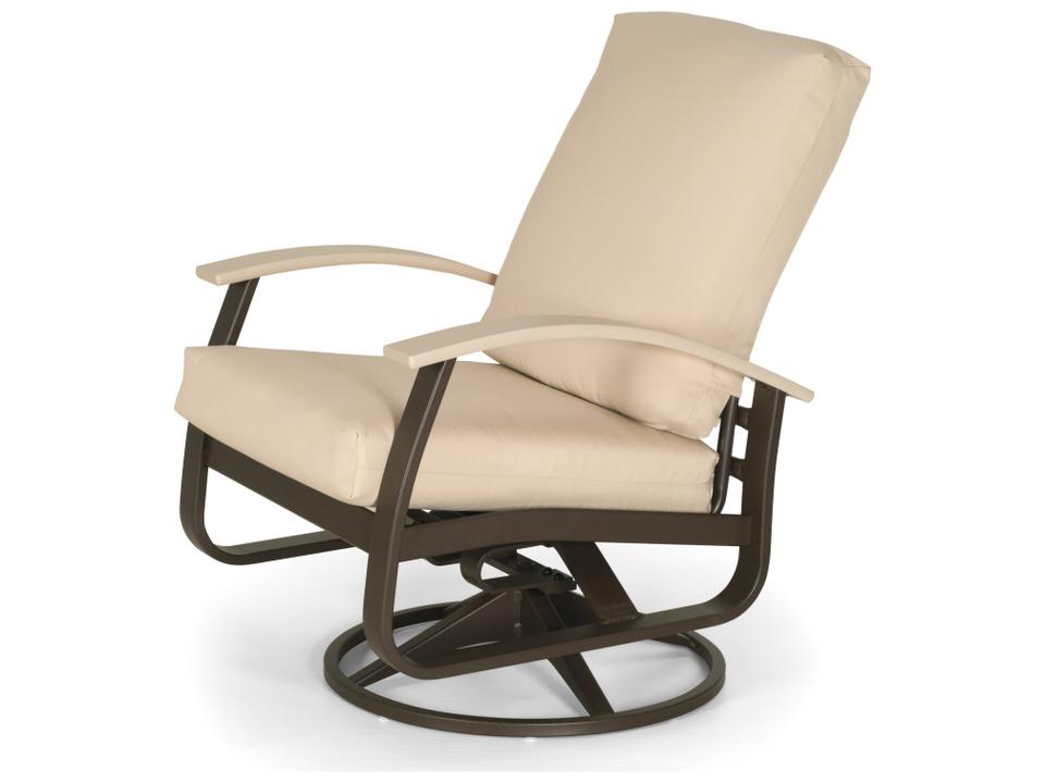 Belle Isle Cushion Aluminum Swivel Rocker Outdoor Dining Arm Chair with Polymer Accents