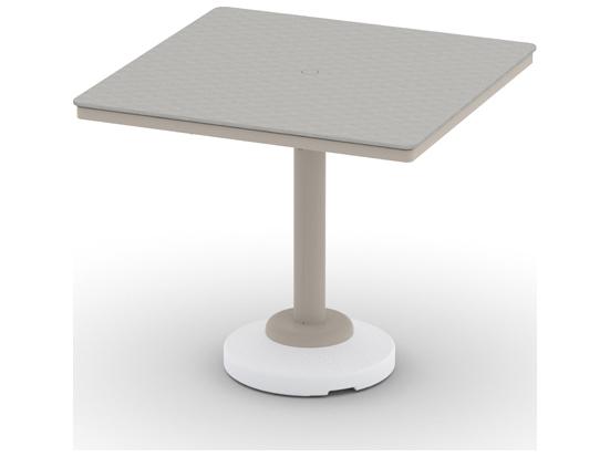Origins Marine Grade Polymer Aluminum Square Outdoor Patio Counter Height Table with Umbrella Hole