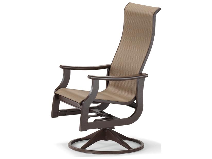 St. Catherine Marine Grade Polymer Sling Supreme Swivel Rocker Patio Dining Arm Chair