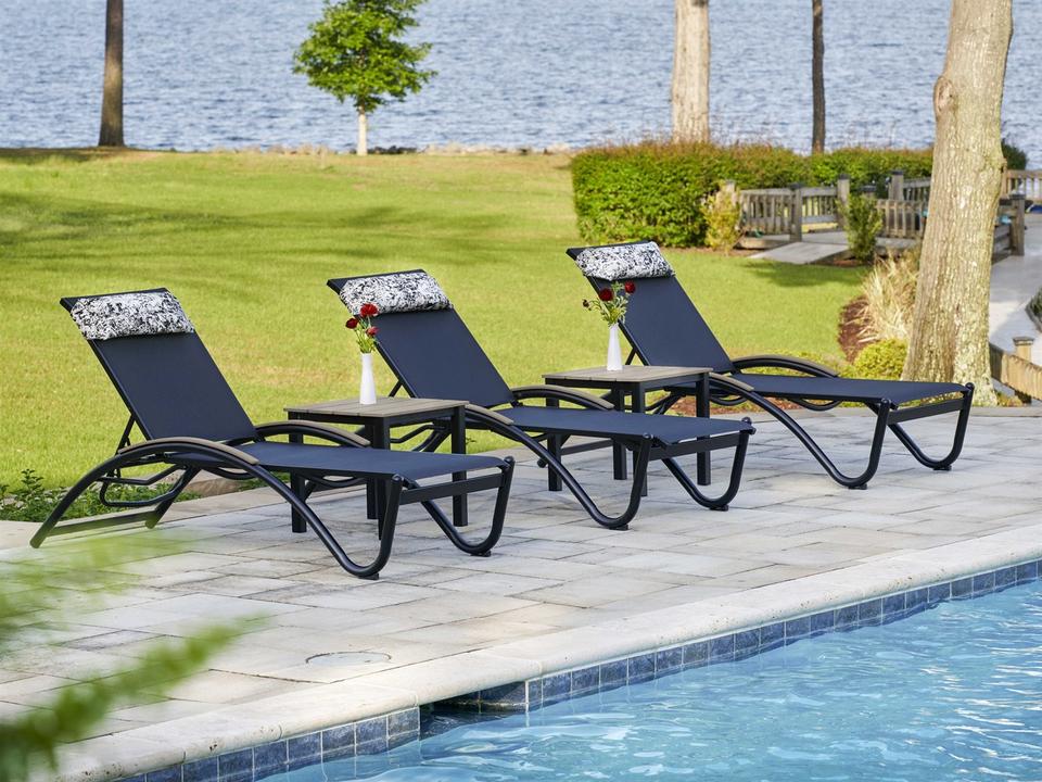 Helios Sling Aluminum Outdoor Patio Lounge Set