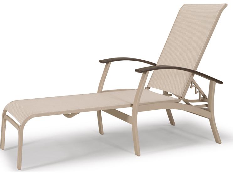 Belle Isle Sling Aluminum 4-Position Lay-flat Outdoor Chaise Lounge