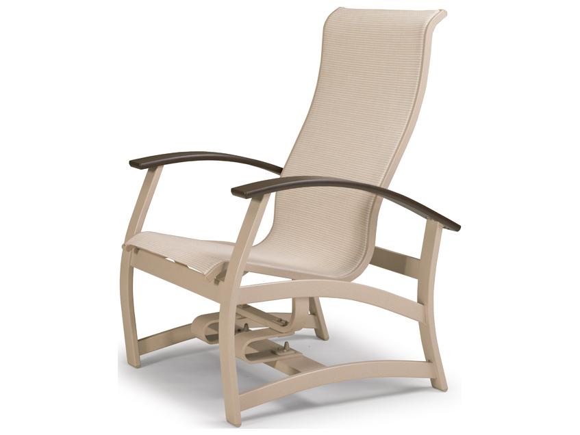 Belle Isle Sling Aluminum Glider Outdoor Accent Chair with MGP Arms