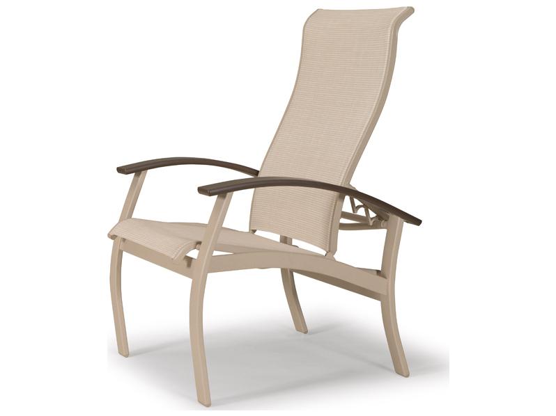 Belle Isle Sling Aluminum Multi-Position Outdoor Dining Arm Chair with MGP