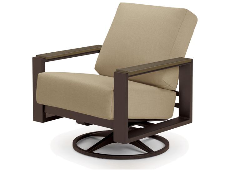 Larssen Cushion Swivel Rocker Lounge Chair with Polymer Accents