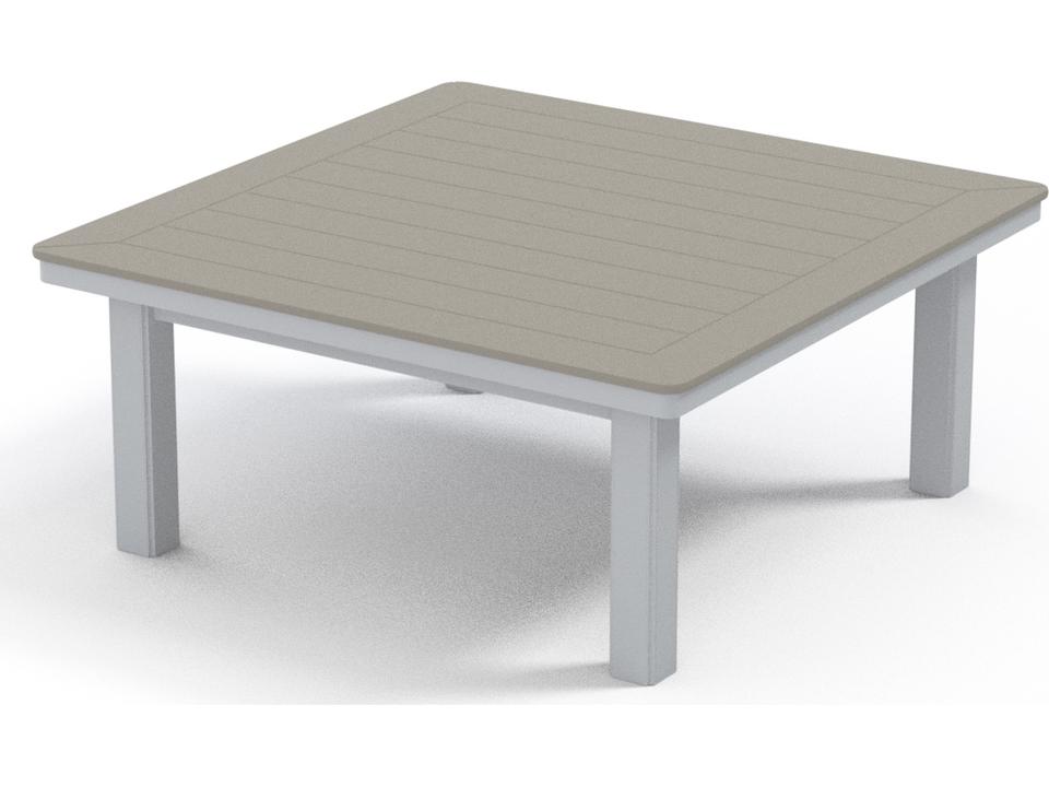Marine Grade Polymer Square Coffee Height Table with Umbrella Hole