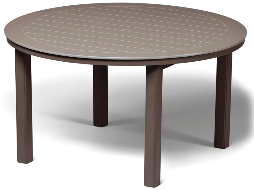 Marine Grade Polymer Round Outdoor Patio Dining Table with Umbrella Hole
