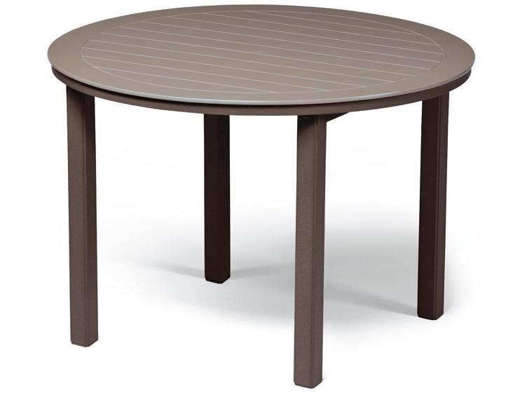 Marine Grade Polymer Round Outdoor Patio Counter Table with Umbrella Hole
