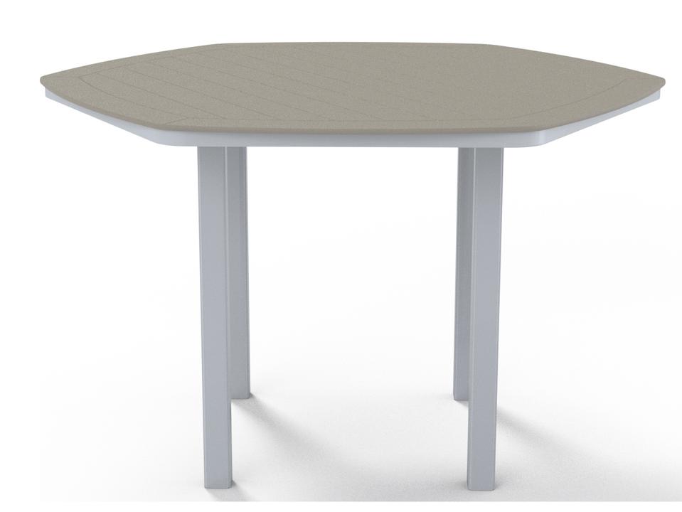 Marine Grade Polymer Hexagon Patio Bar Height Table with Umbrella Hole